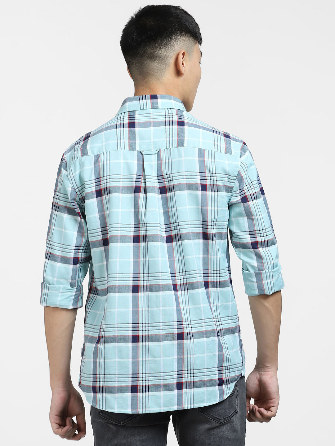 Light Blue Check Full Sleeves Shirt