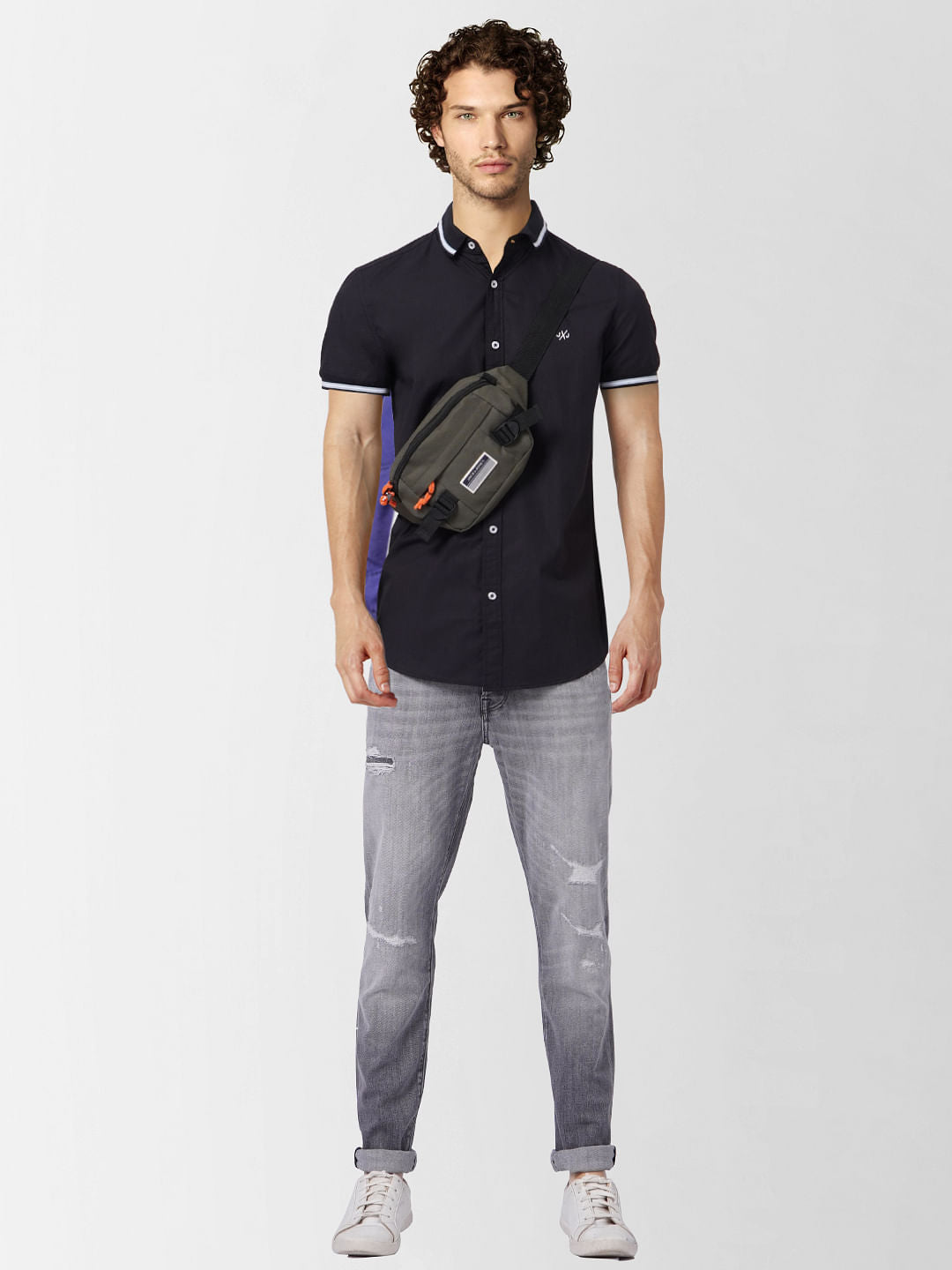 Black Half Sleeves Shirt