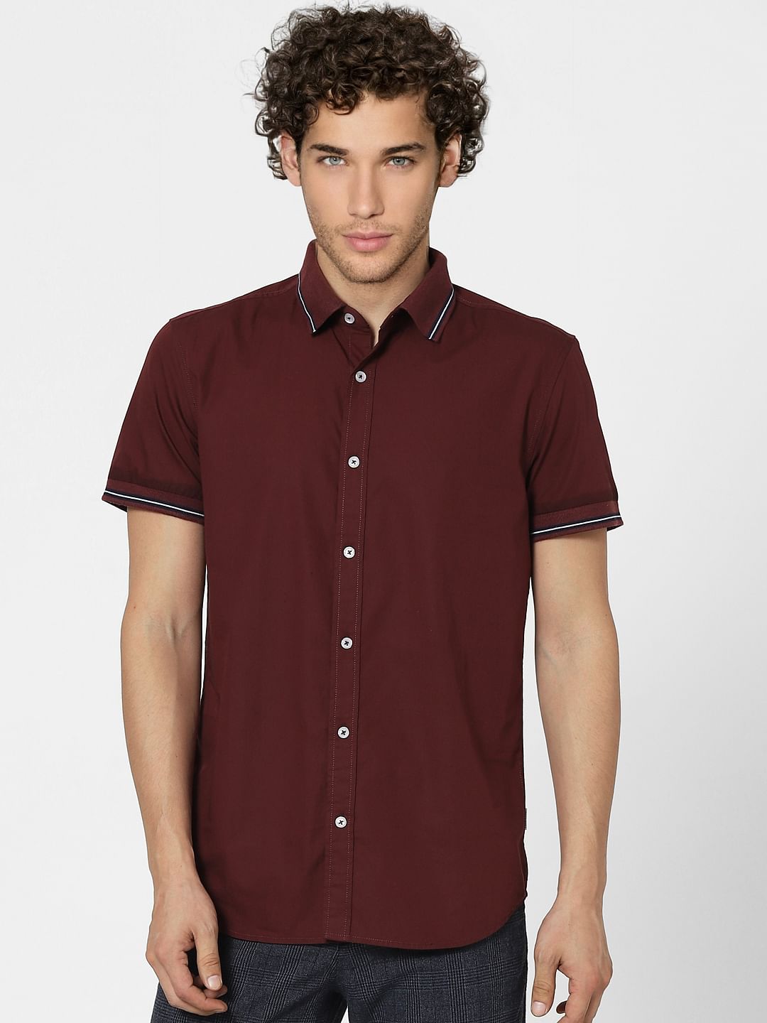 Maroon Half Sleeves Shirt