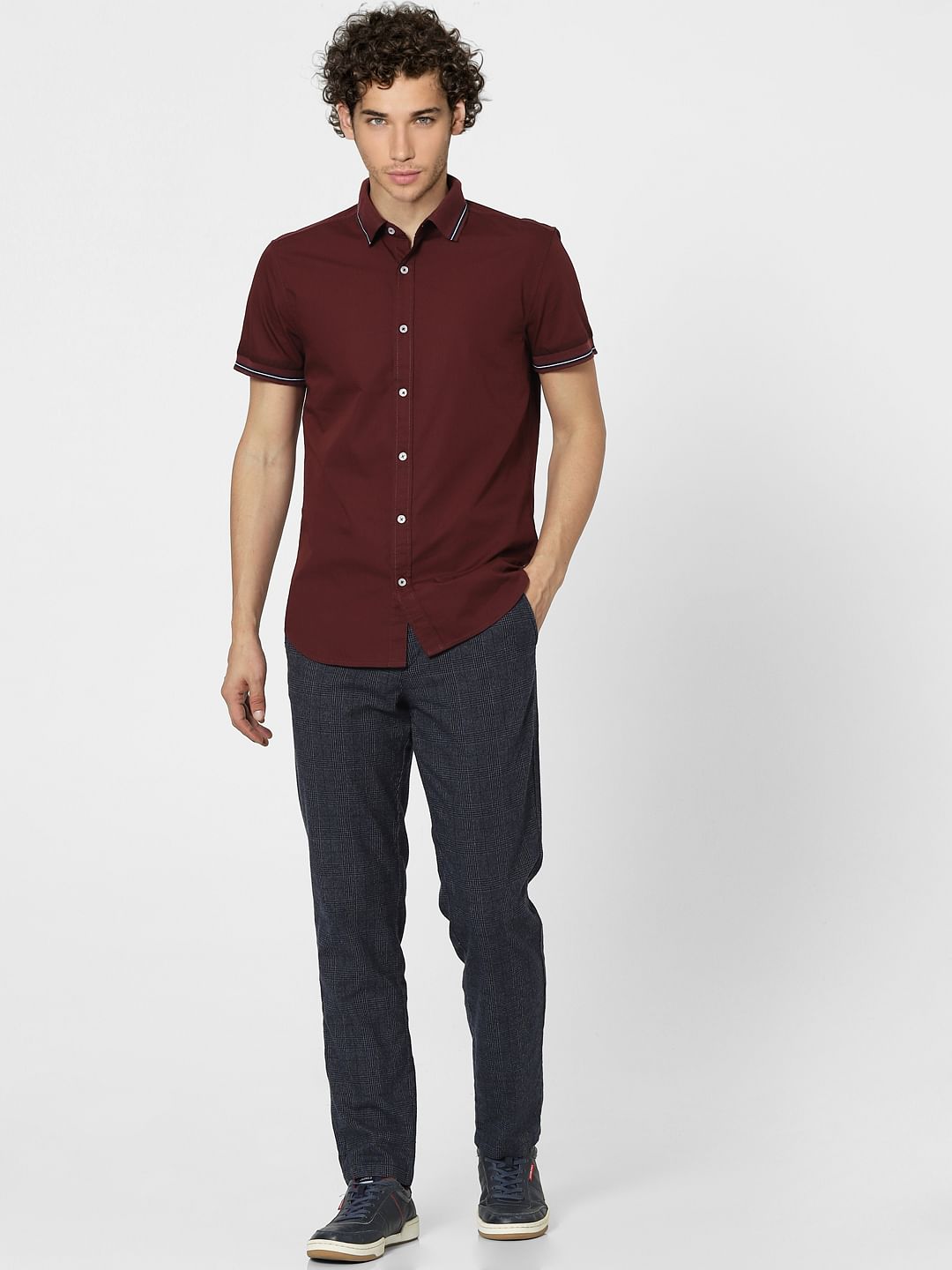 Maroon Half Sleeves Shirt