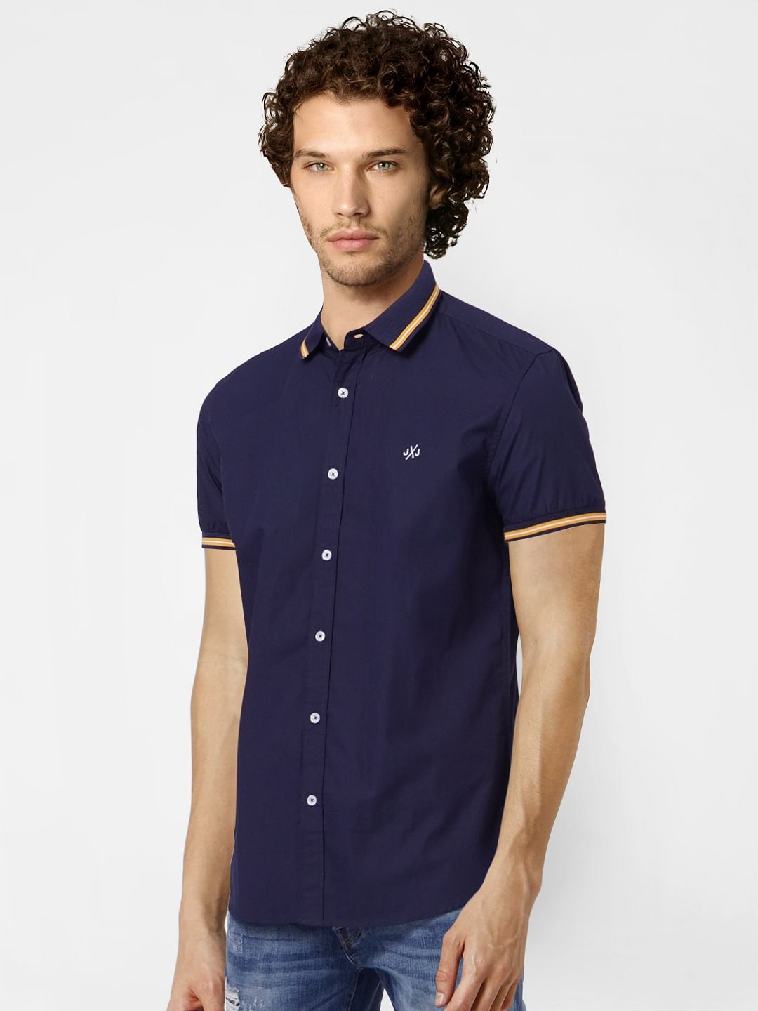 Dark Blue Half Sleeves Shirt