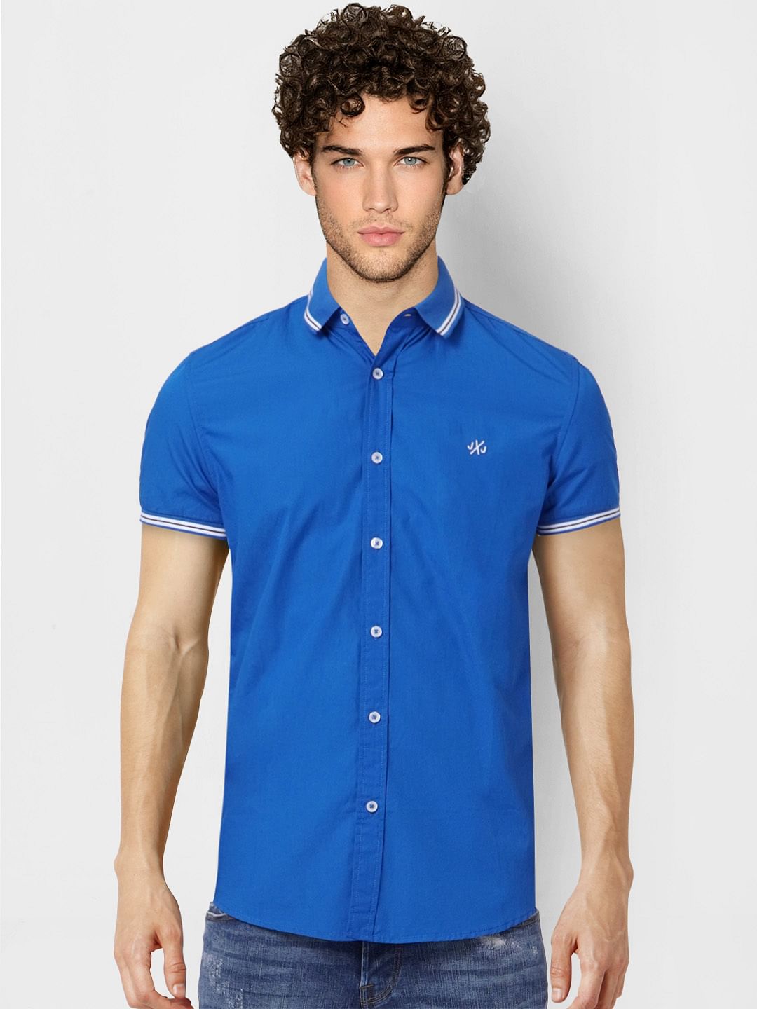 Blue Half Sleeves Shirt