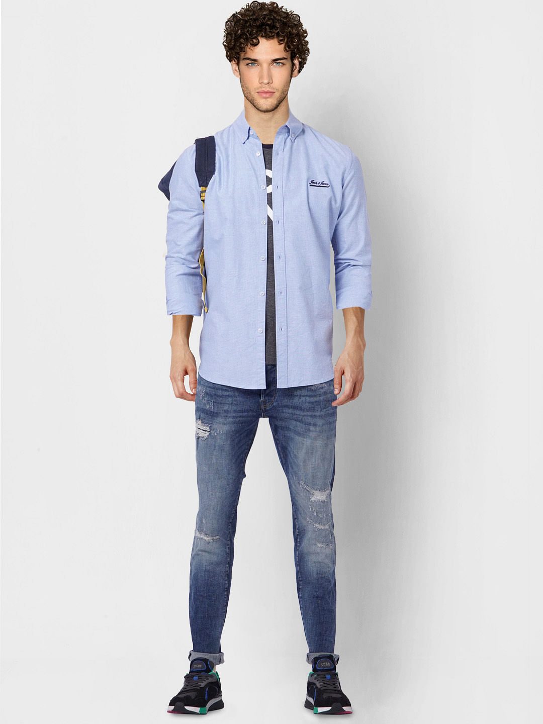 Blue Full Sleeves Shirt - S
