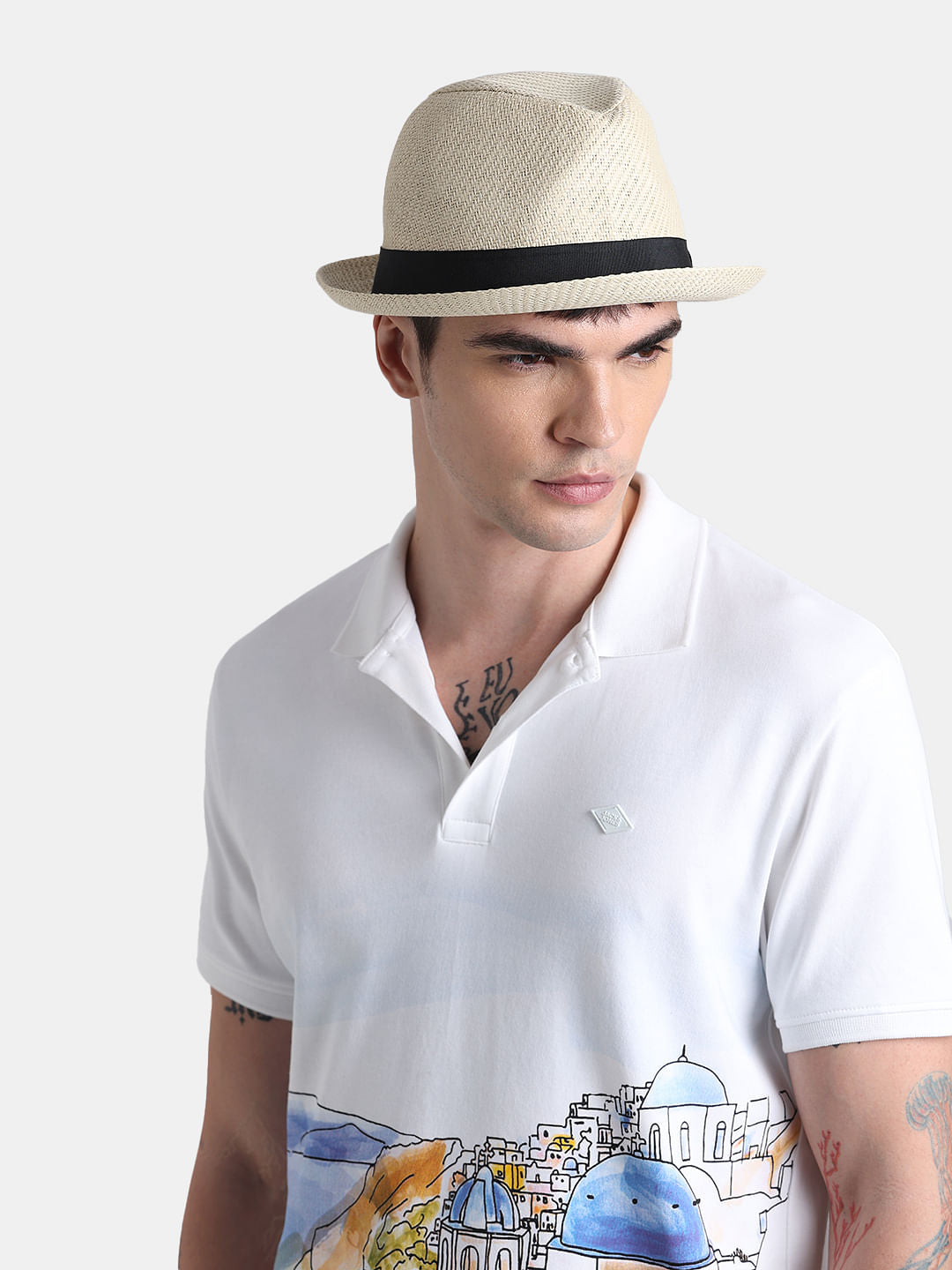 Cream Paper straw Hat