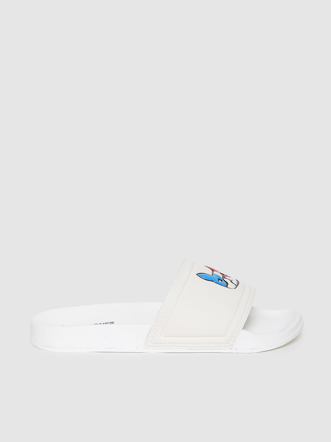 White Graphic Print Sliders