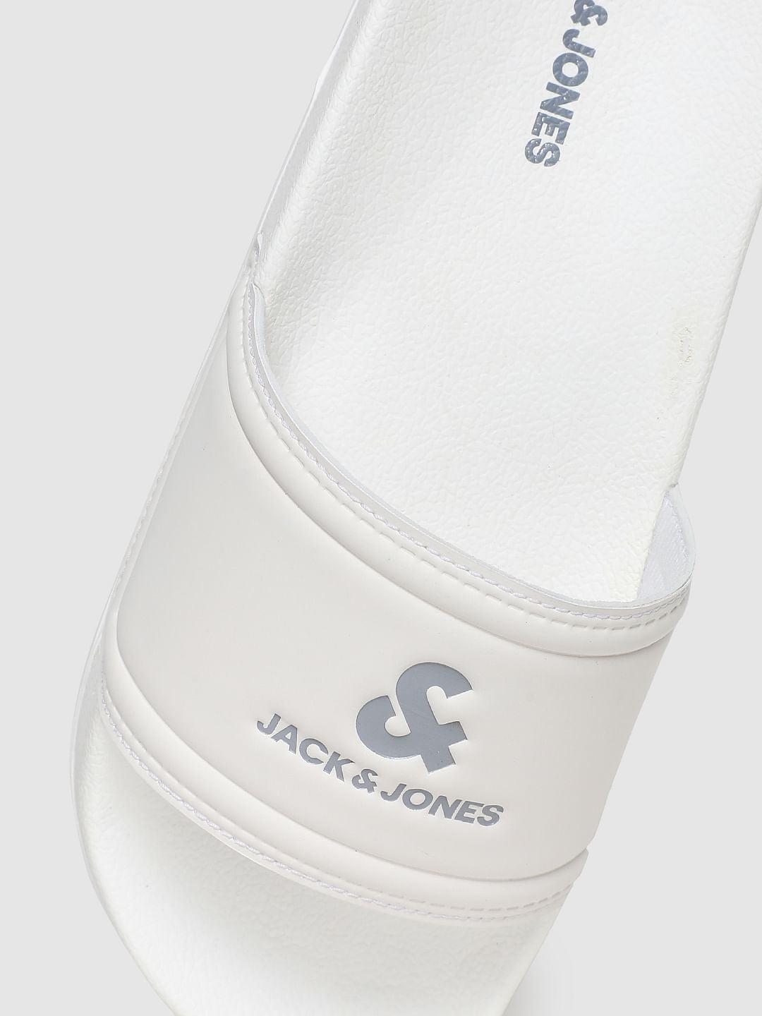 White Logo Print Sliders