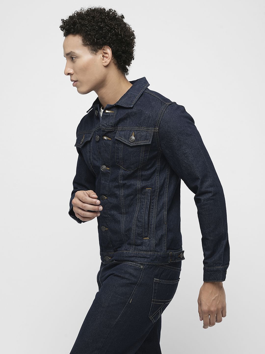 PRODUKT by JACK&JONES Dark Blue Cotton Denim Jacket
