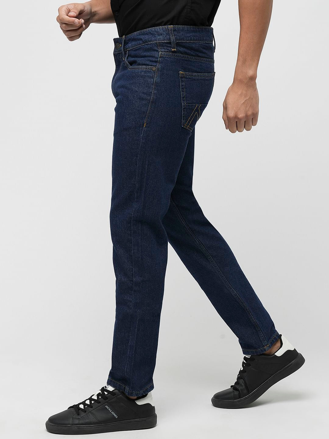 PRODUKT by JACK&JONES Dark Blue Mid Rise Regular Fit Jeans