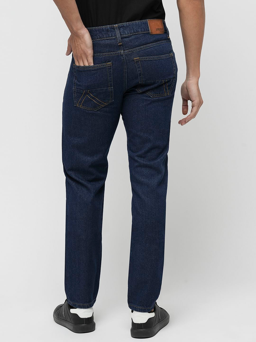 PRODUKT by JACK&JONES Dark Blue Mid Rise Regular Fit Jeans