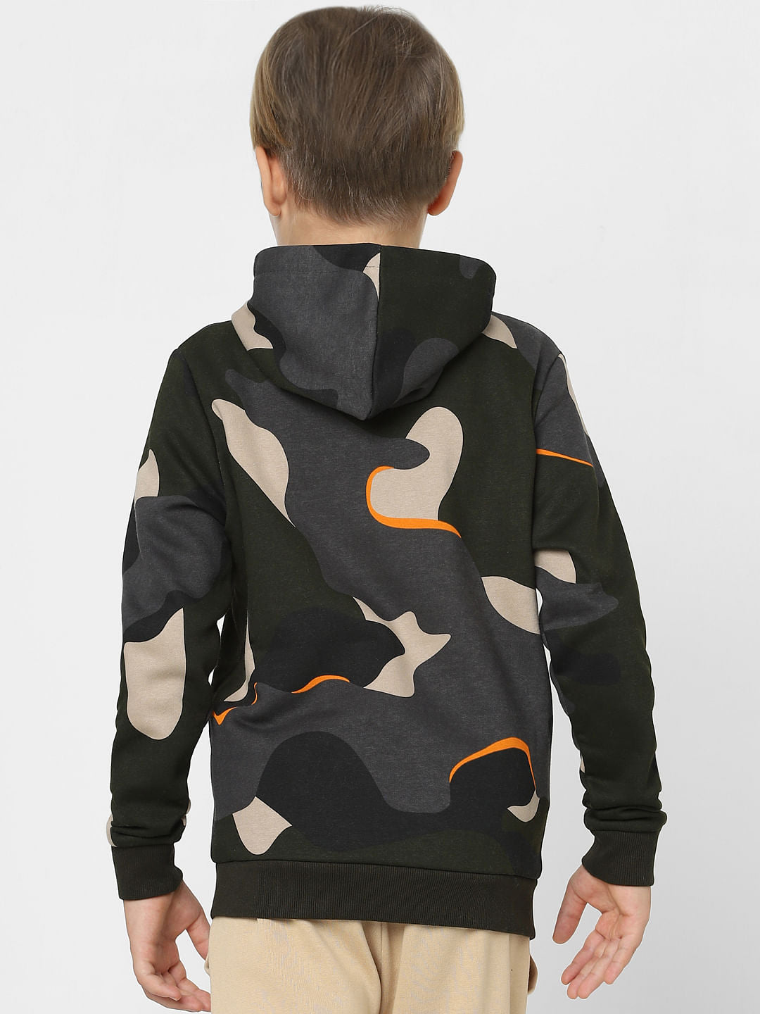 Boys Green Camo Print Sweatshirt