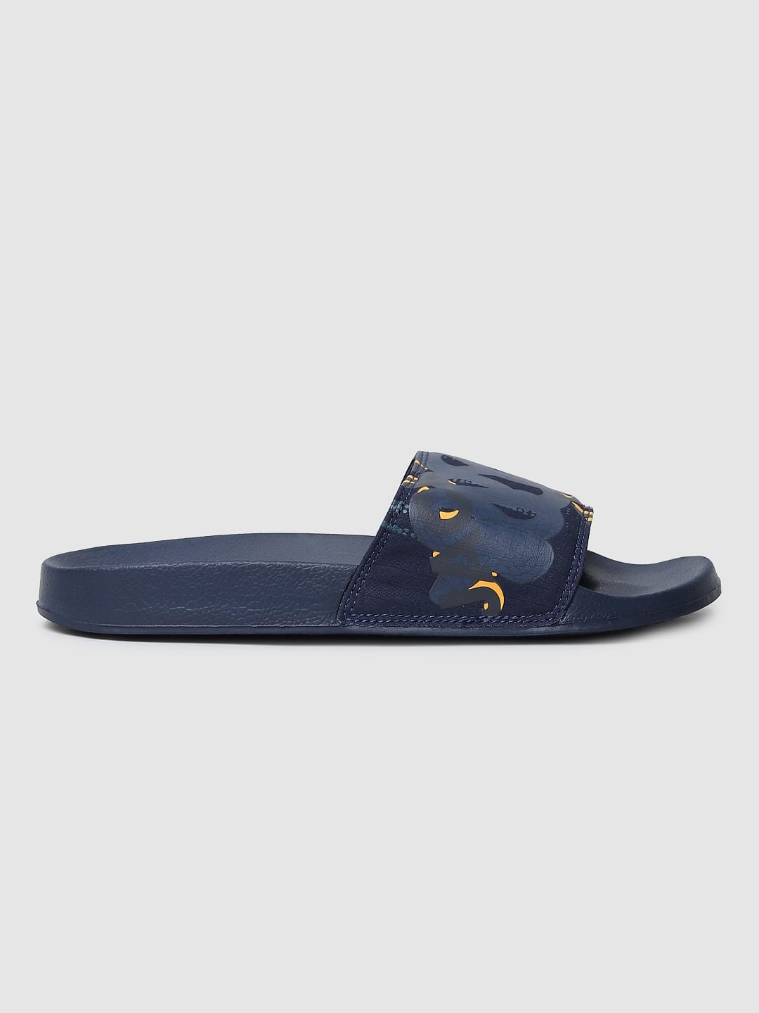 Navy Blue Typographic Print Sliders