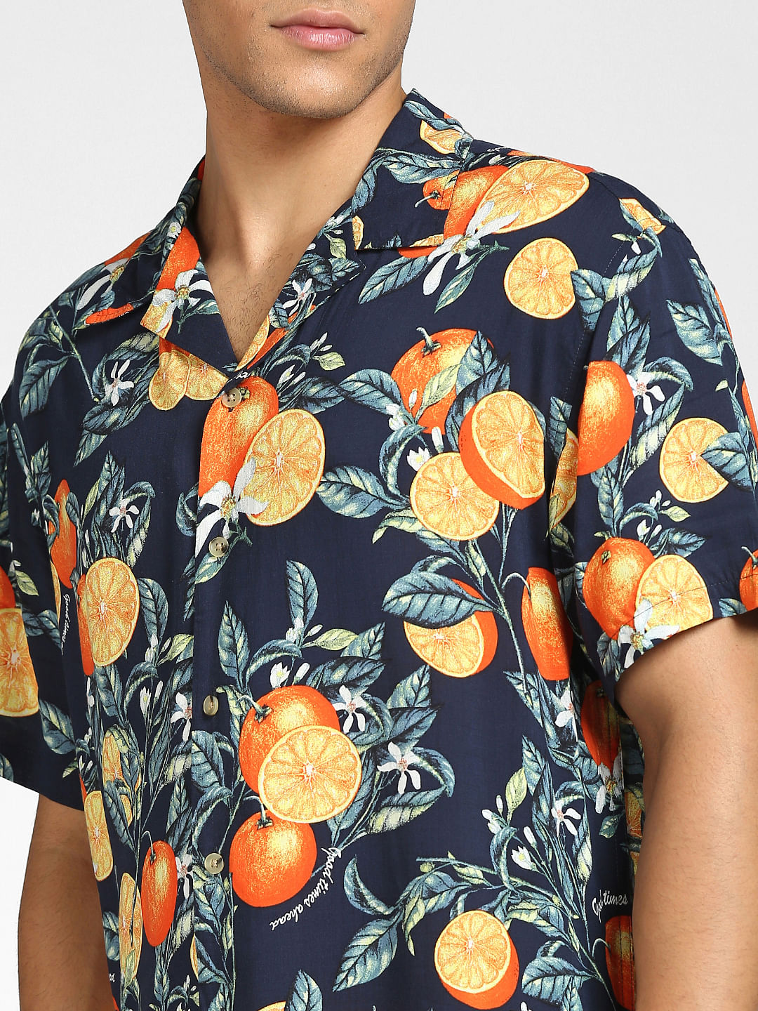 Blue Printed Half Sleeves Resort Shirt