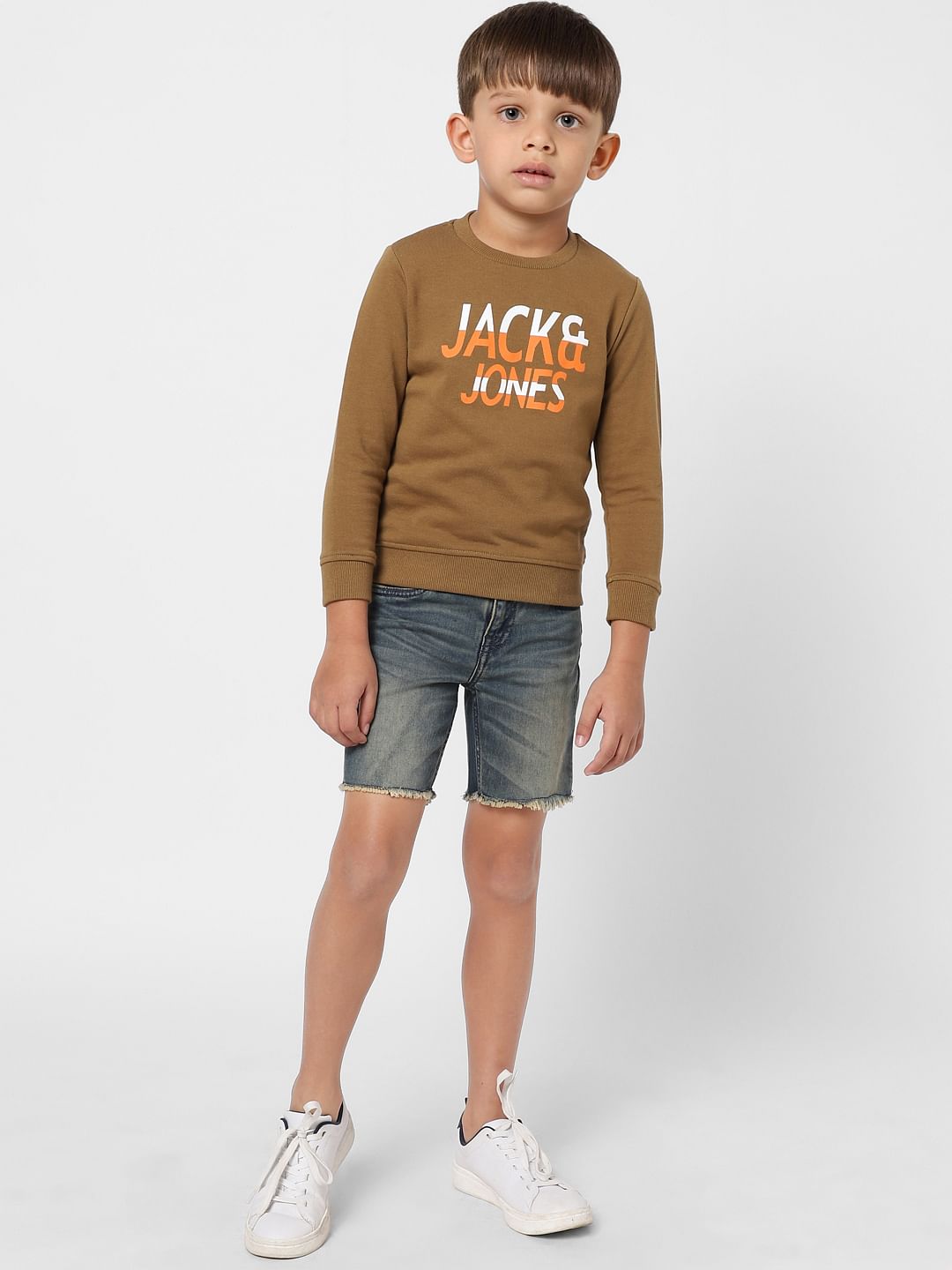 BOYS Brown Logo Print Sweatshirt - 4/5Y