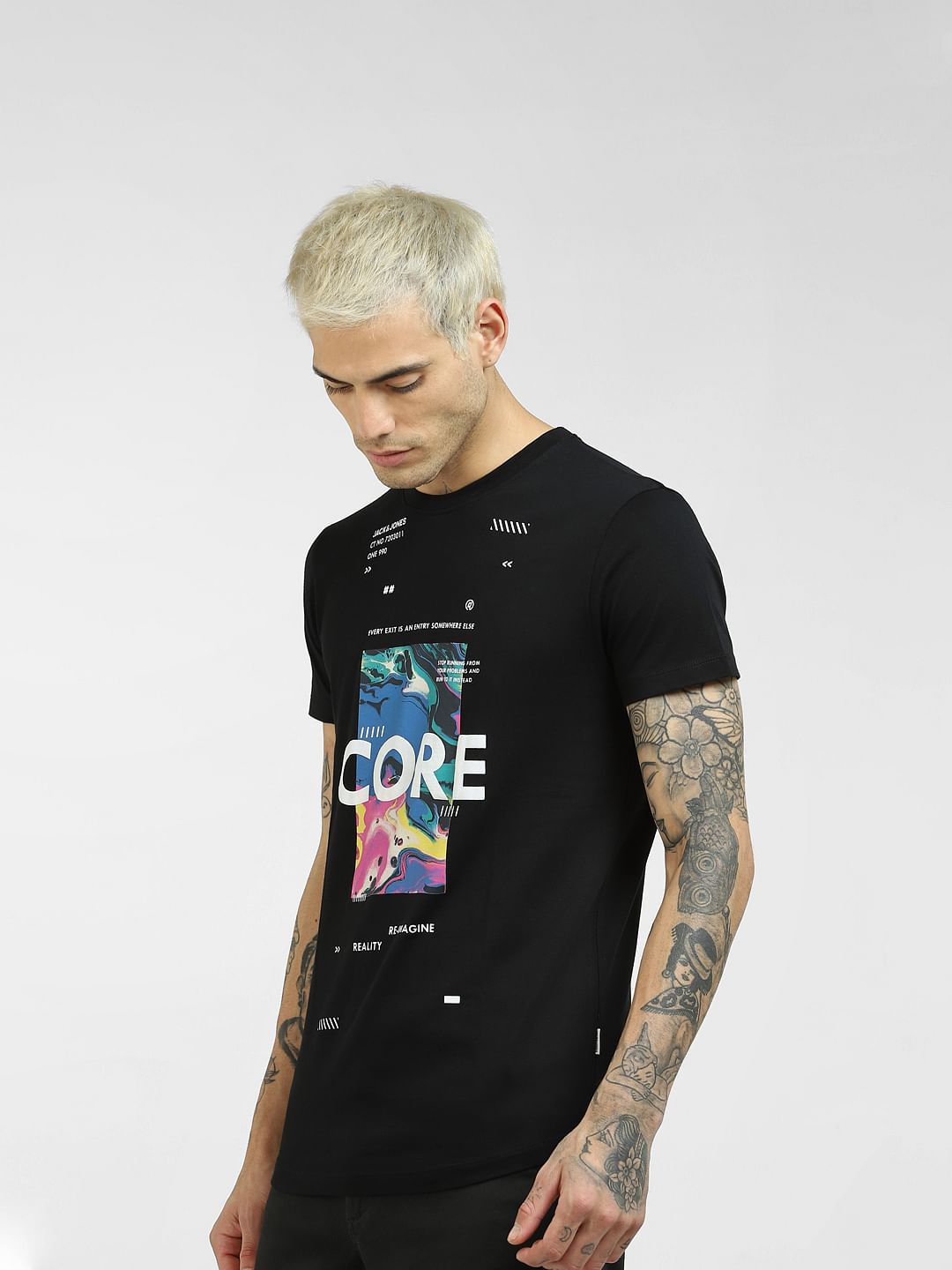 Black Graphic Print T-shirt
