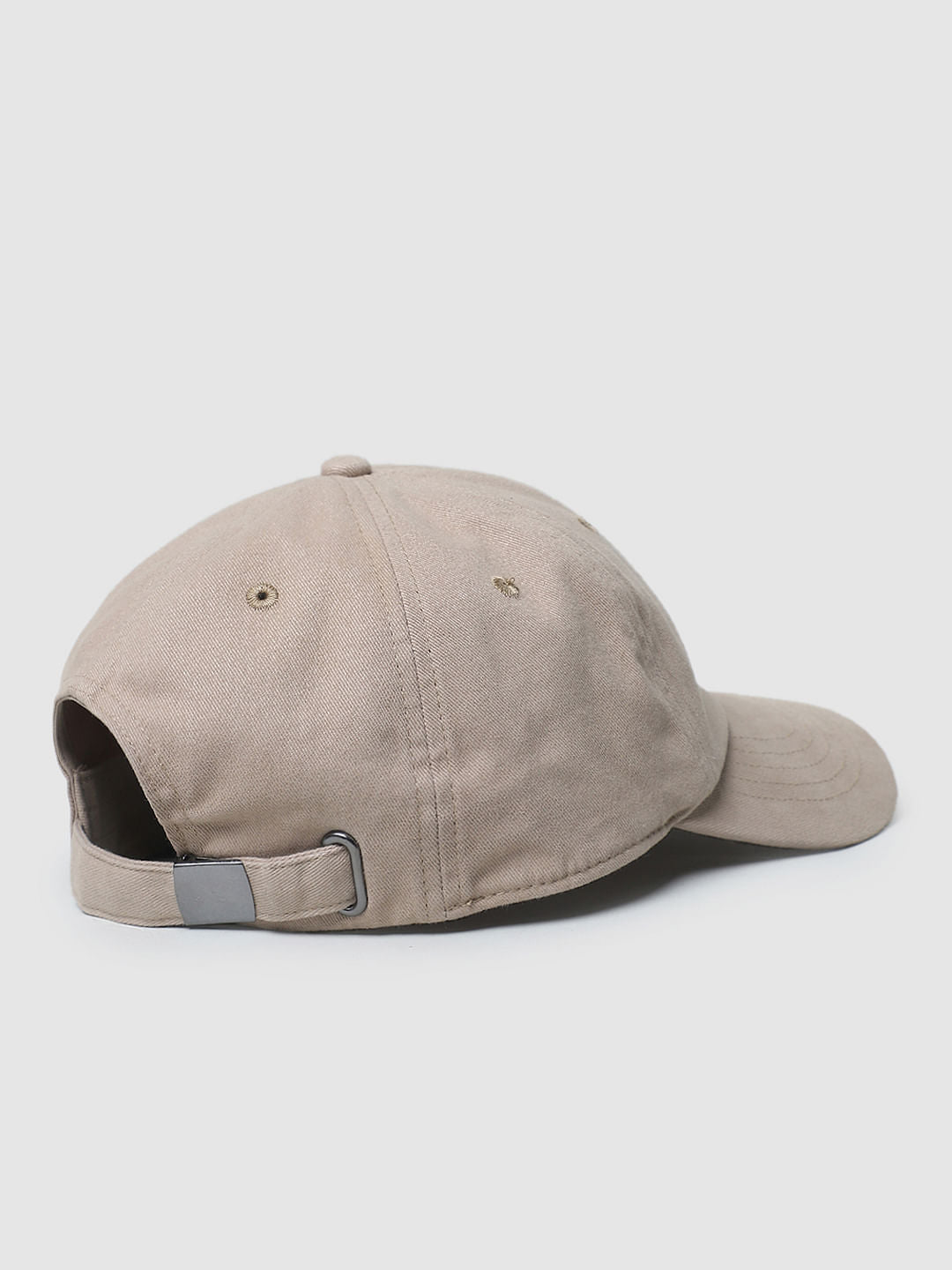 Dark Beige Embroidered Badge Baseball Cap