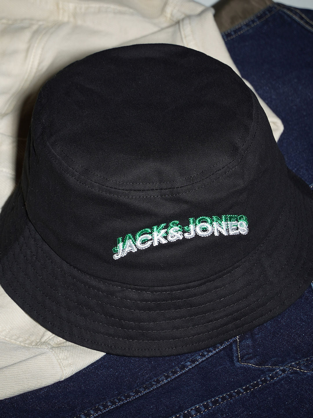 Black Embroidered Logo Bucket Hat - ONE