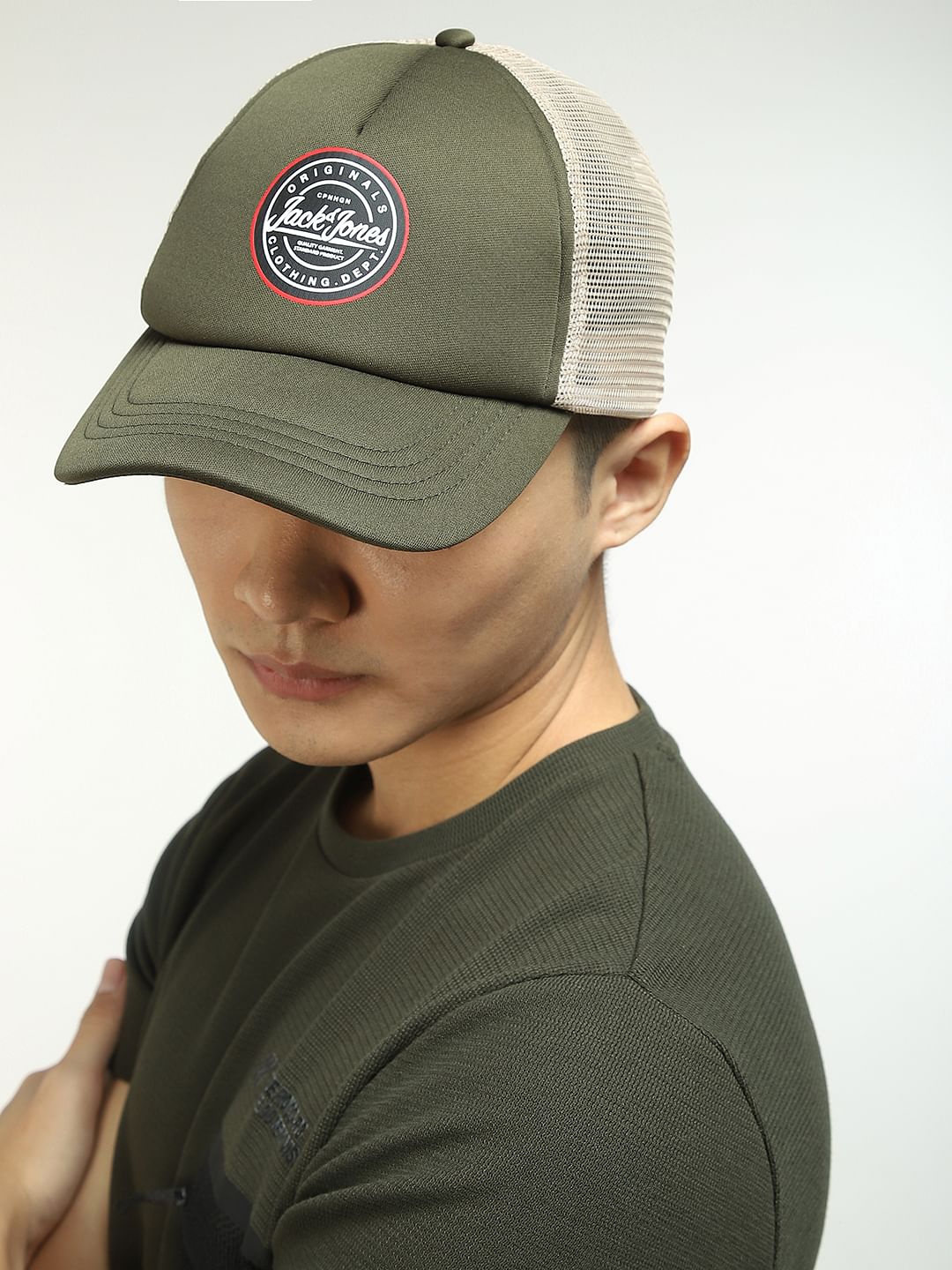 Green Patch Branding Mesh Baseball Cap - ONE