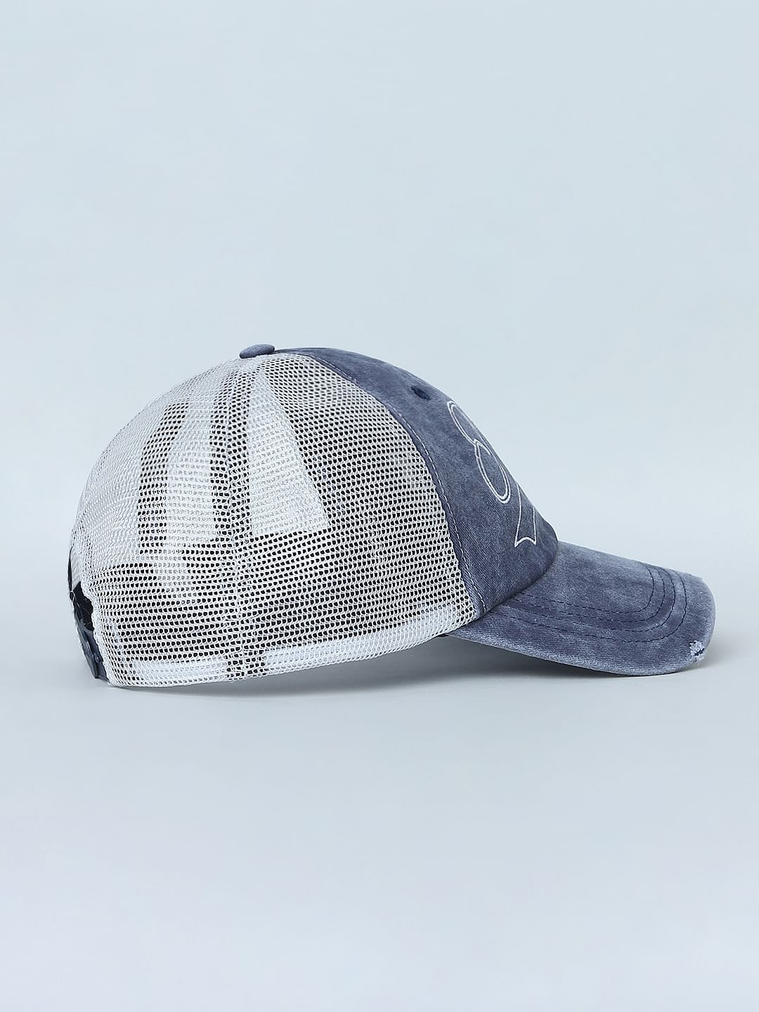 Blue Embroidered Denim Cap