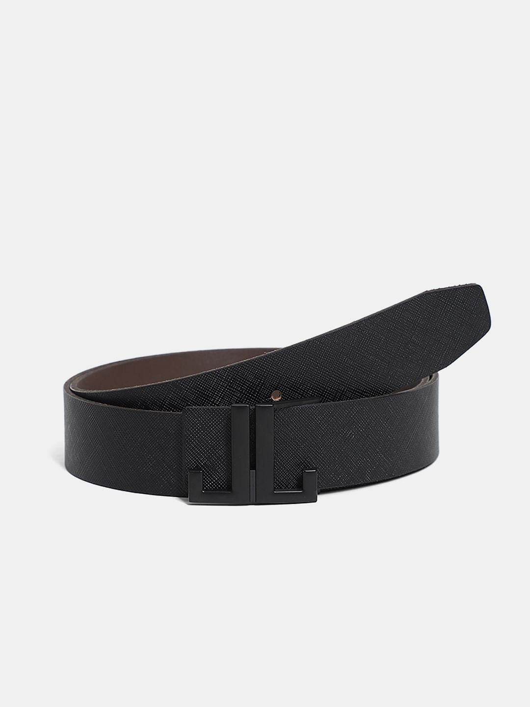 Black Reversible Leather Belt - 32