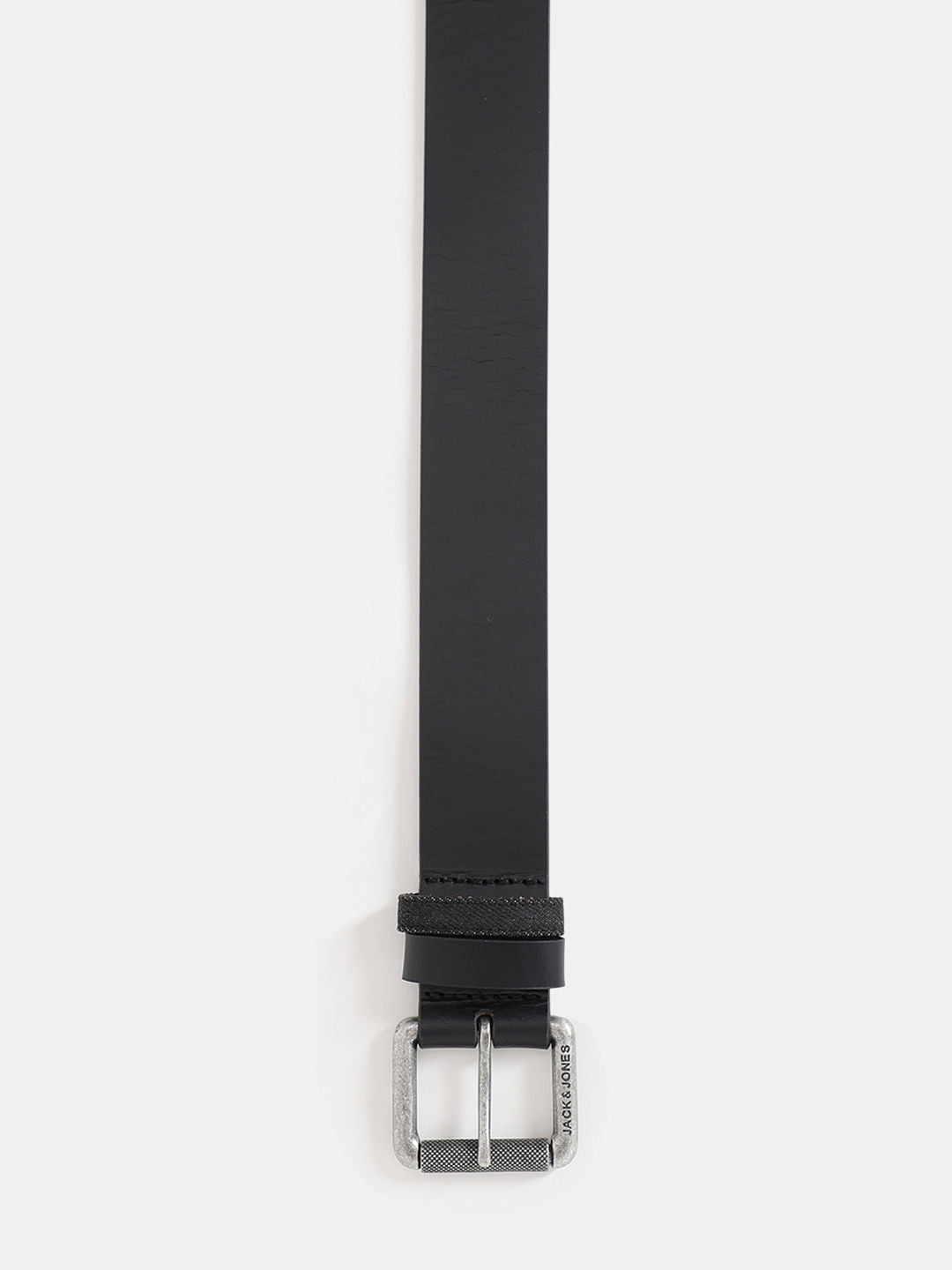 Black Basic Textured Leather Belt