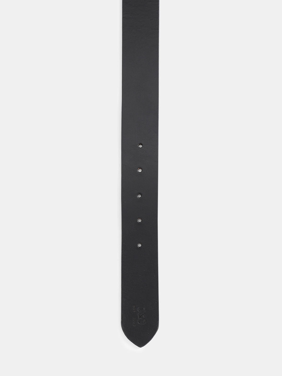 Black Basic Textured Leather Belt