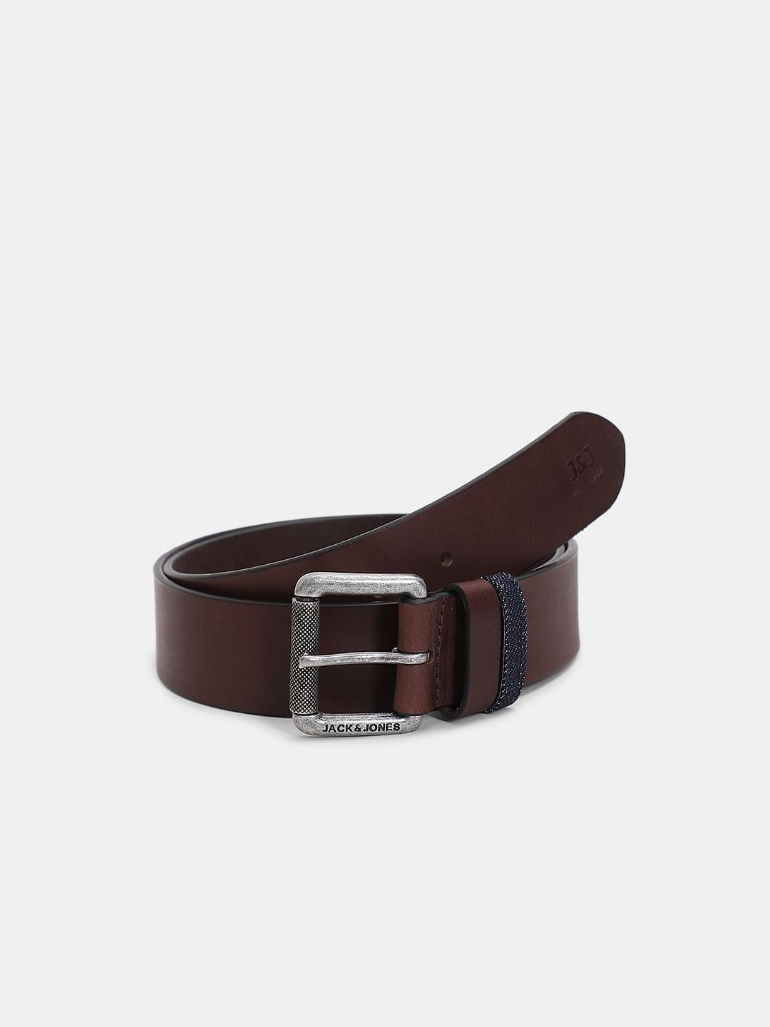 Brown Textured Leather Belt