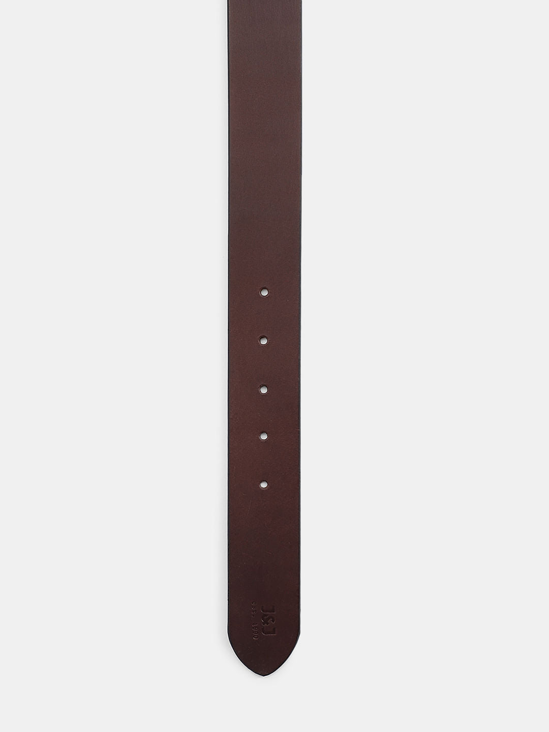 Brown Textured Leather Belt