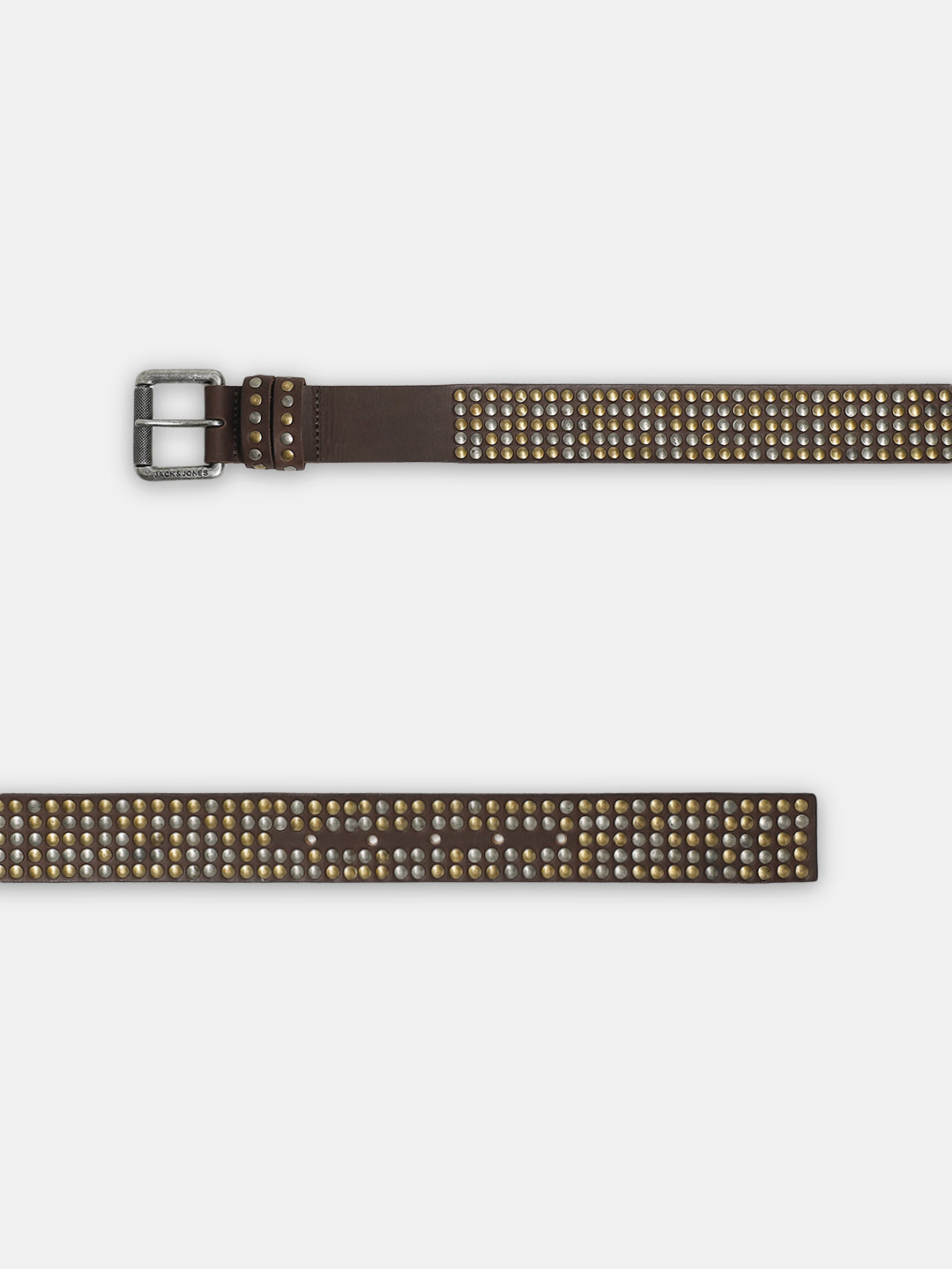 Studded Leather Belt - Chocolate Brown