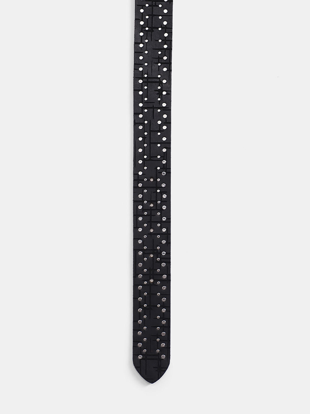 Black Stud Detail Leather Belt