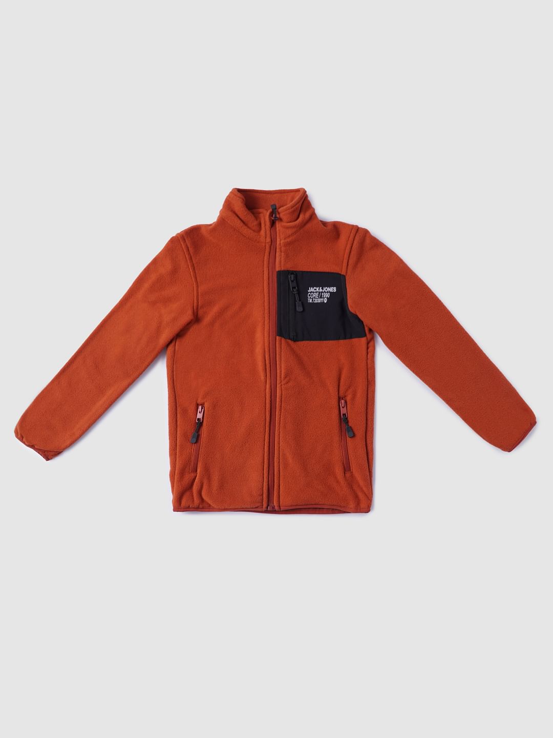 Boys Orange Fleece Jacket - 4/5Y