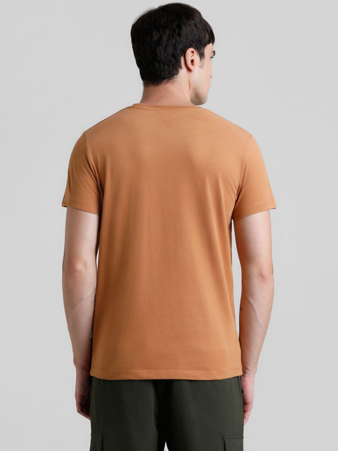 Brown Graphic Print Crew Neck T-shirt