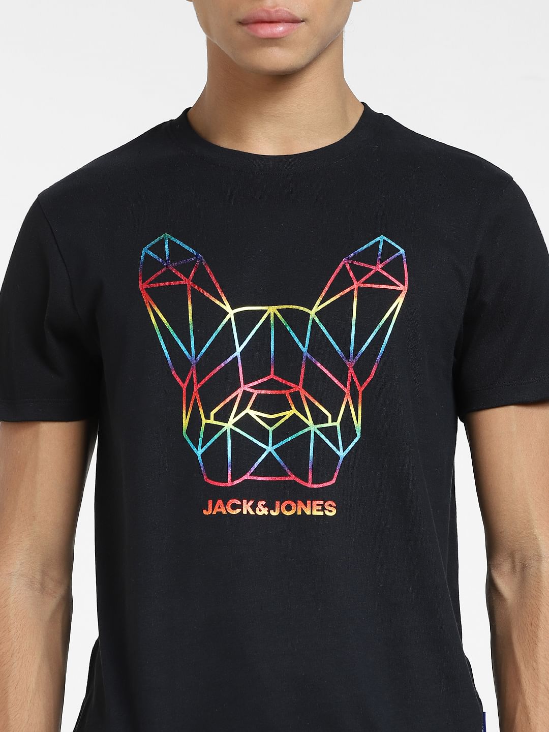 METAVERSE BLACK GRAPHIC PRINT T-SHIRT