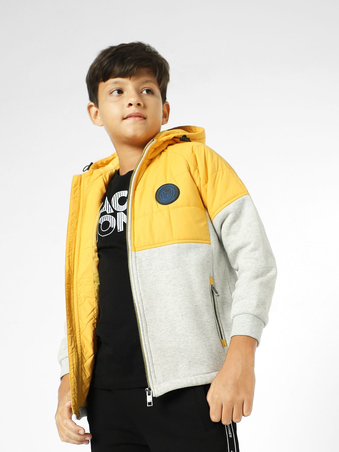 Yellow Colourblocked Hooded Jacket - 4/5Y
