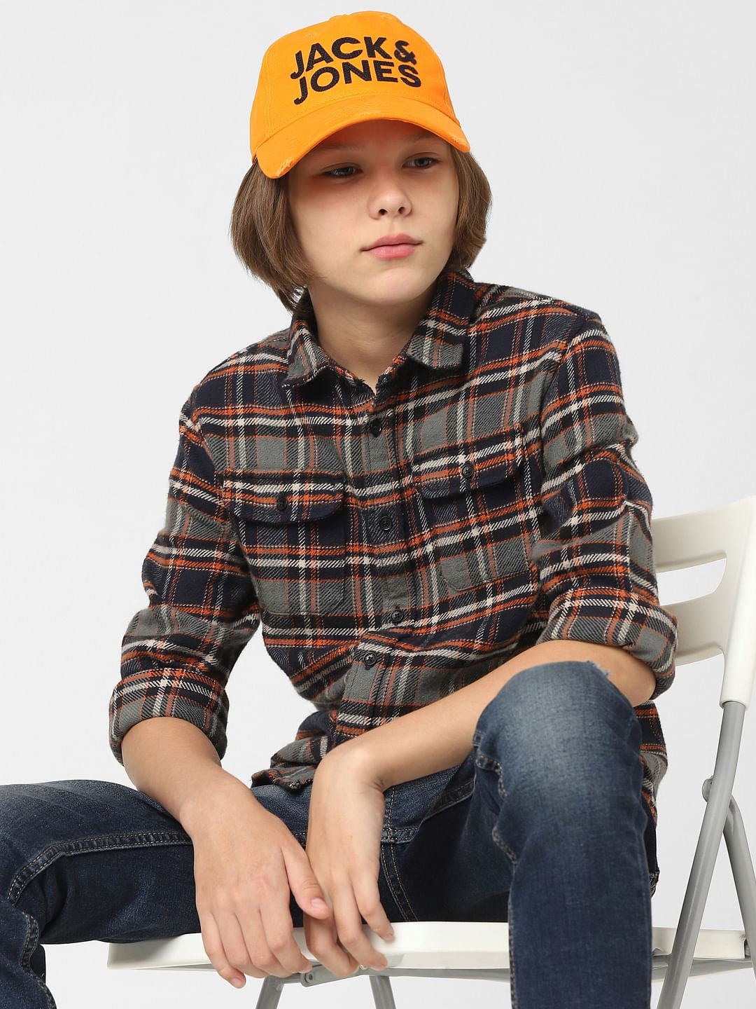 Boys Brown Check Full Sleeves Shirt - 9/10Y