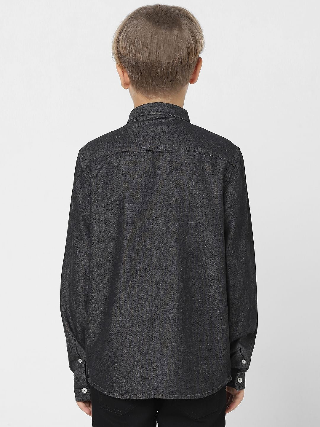 BOYS Black Denim Full Sleeves Shirt