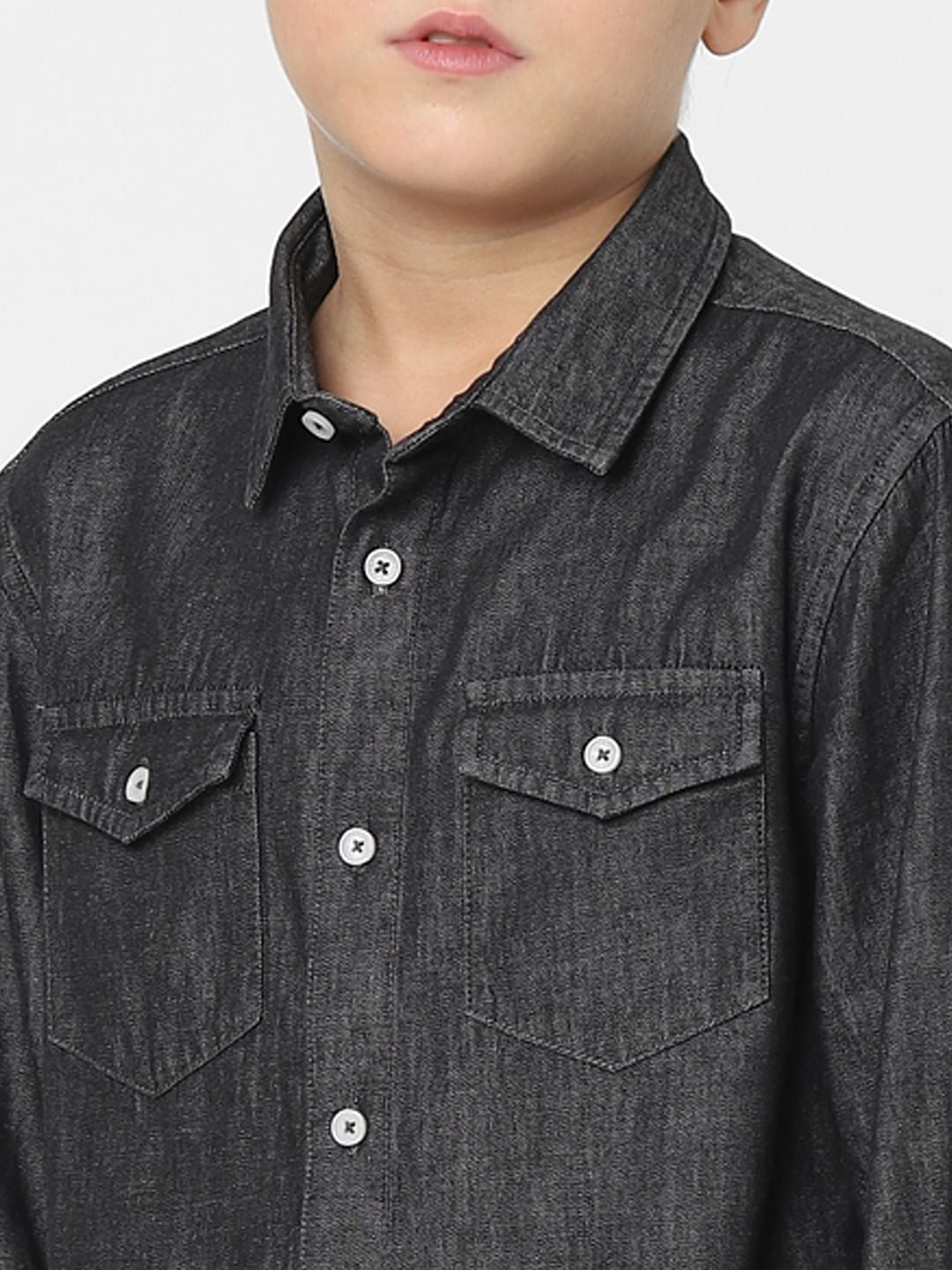 BOYS Black Denim Full Sleeves Shirt