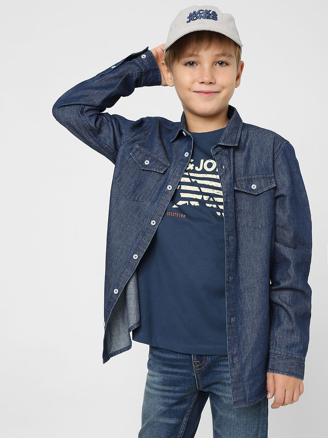Boys Blue Denim Full Sleeves Shirt - 9/10Y