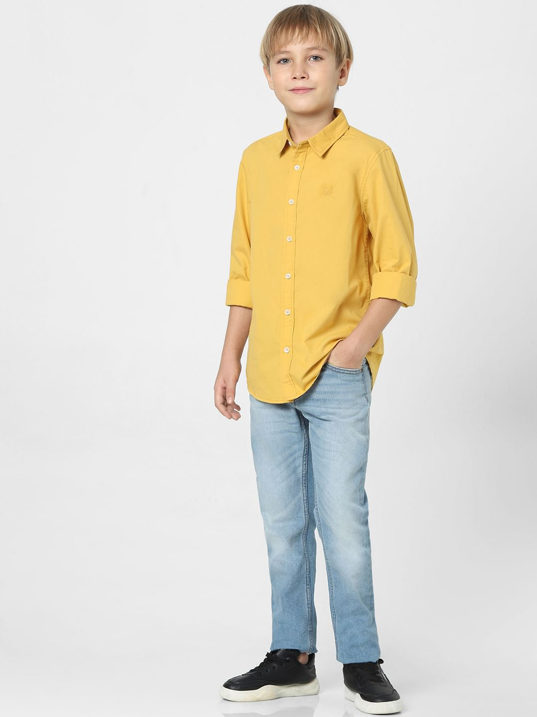 Boys Mustard Full Sleeves Shirt