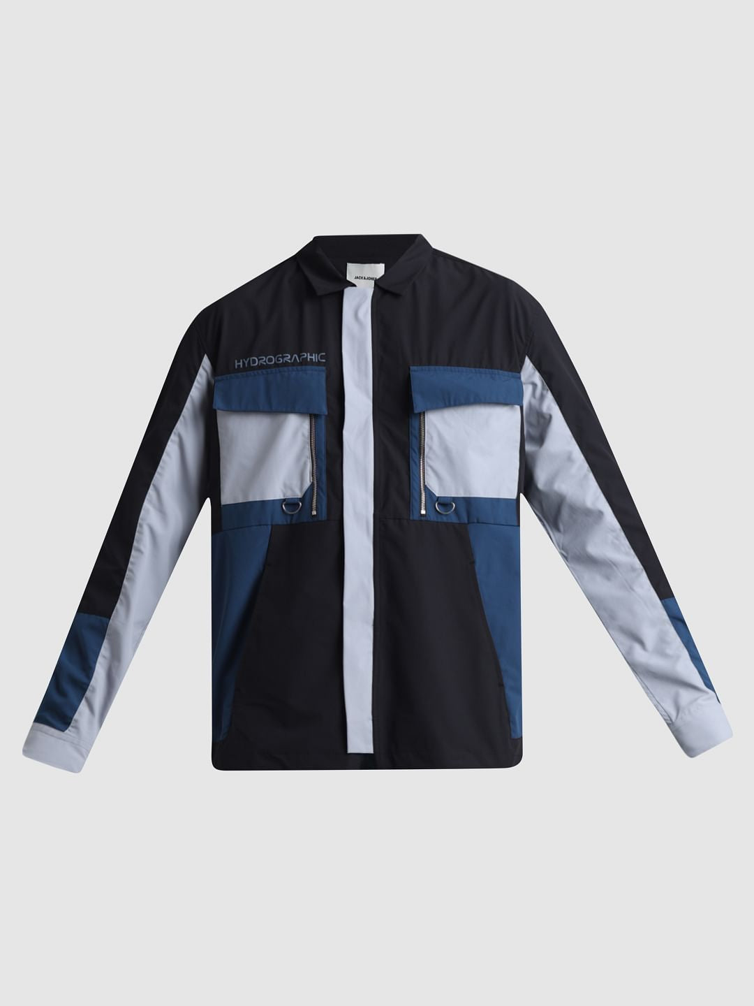URBAN RACERS by Jack&Jones Blue Colourblocked Oversized Shirt