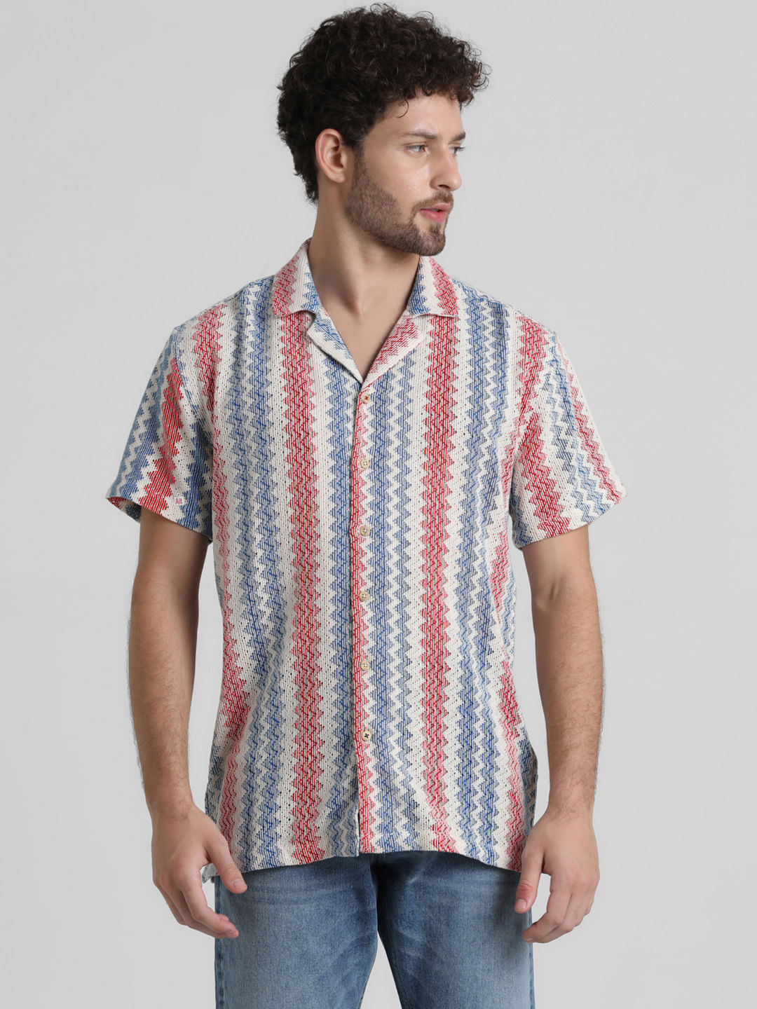 Blue Yarn Dyed Striped Shirt