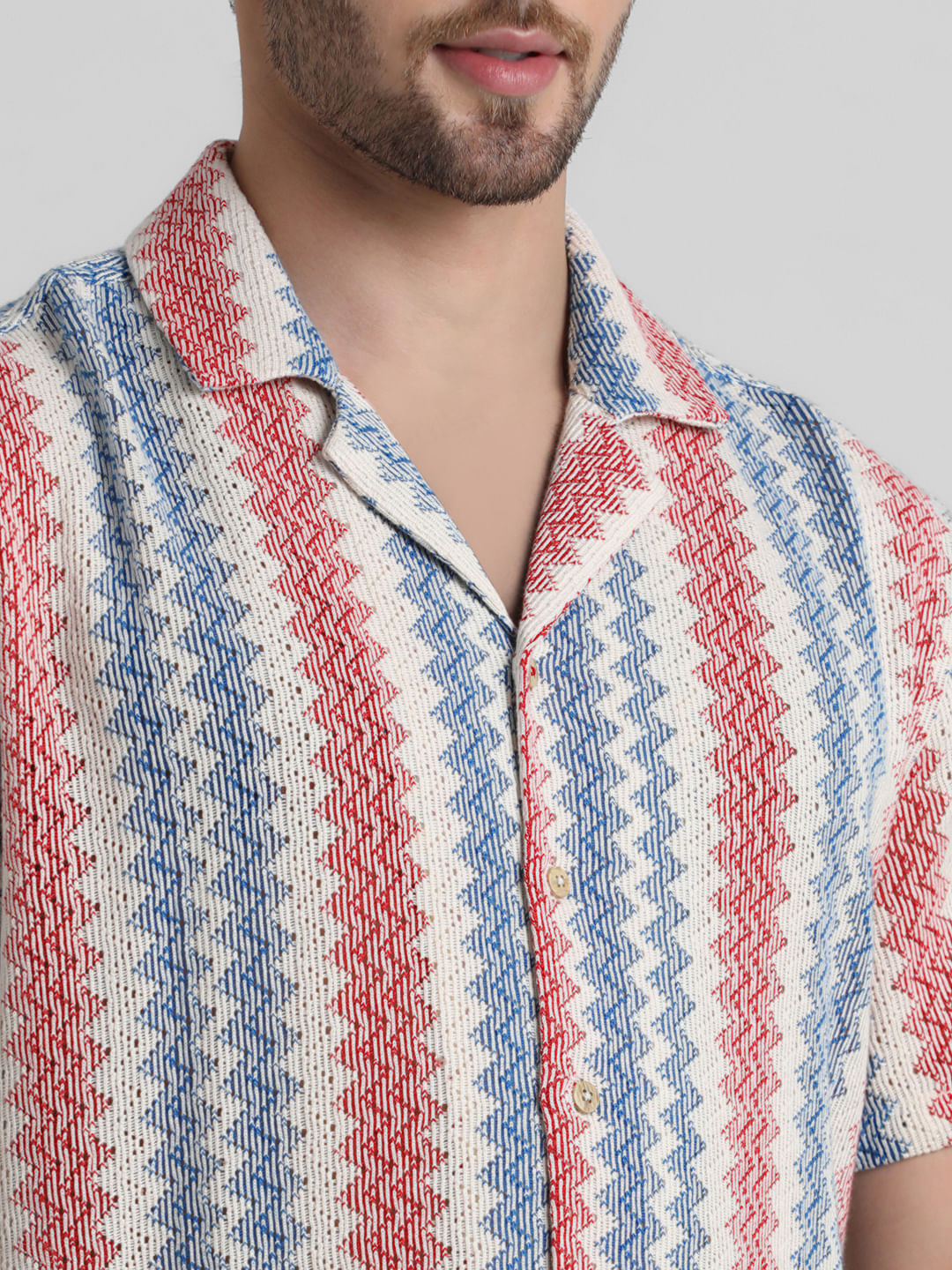 Blue Yarn Dyed Striped Shirt