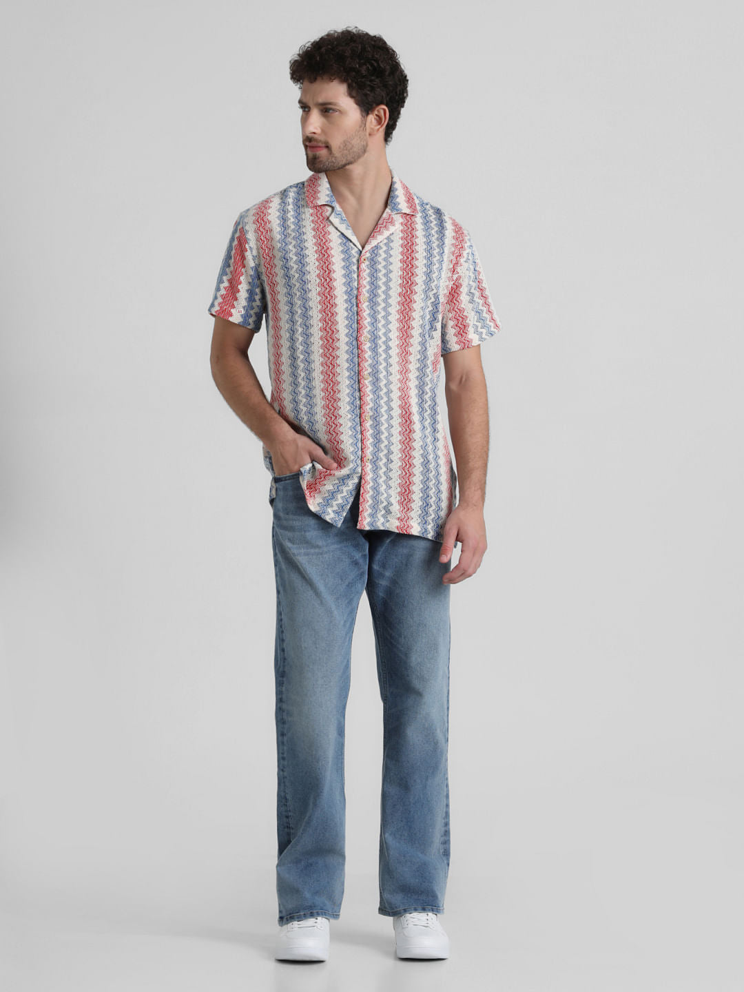 Blue Yarn Dyed Striped Shirt