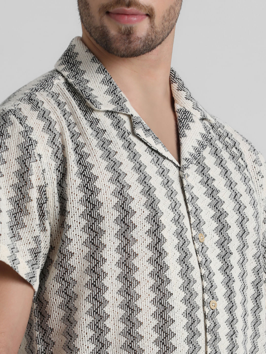 Black Yarn Dyed Striped Shirt