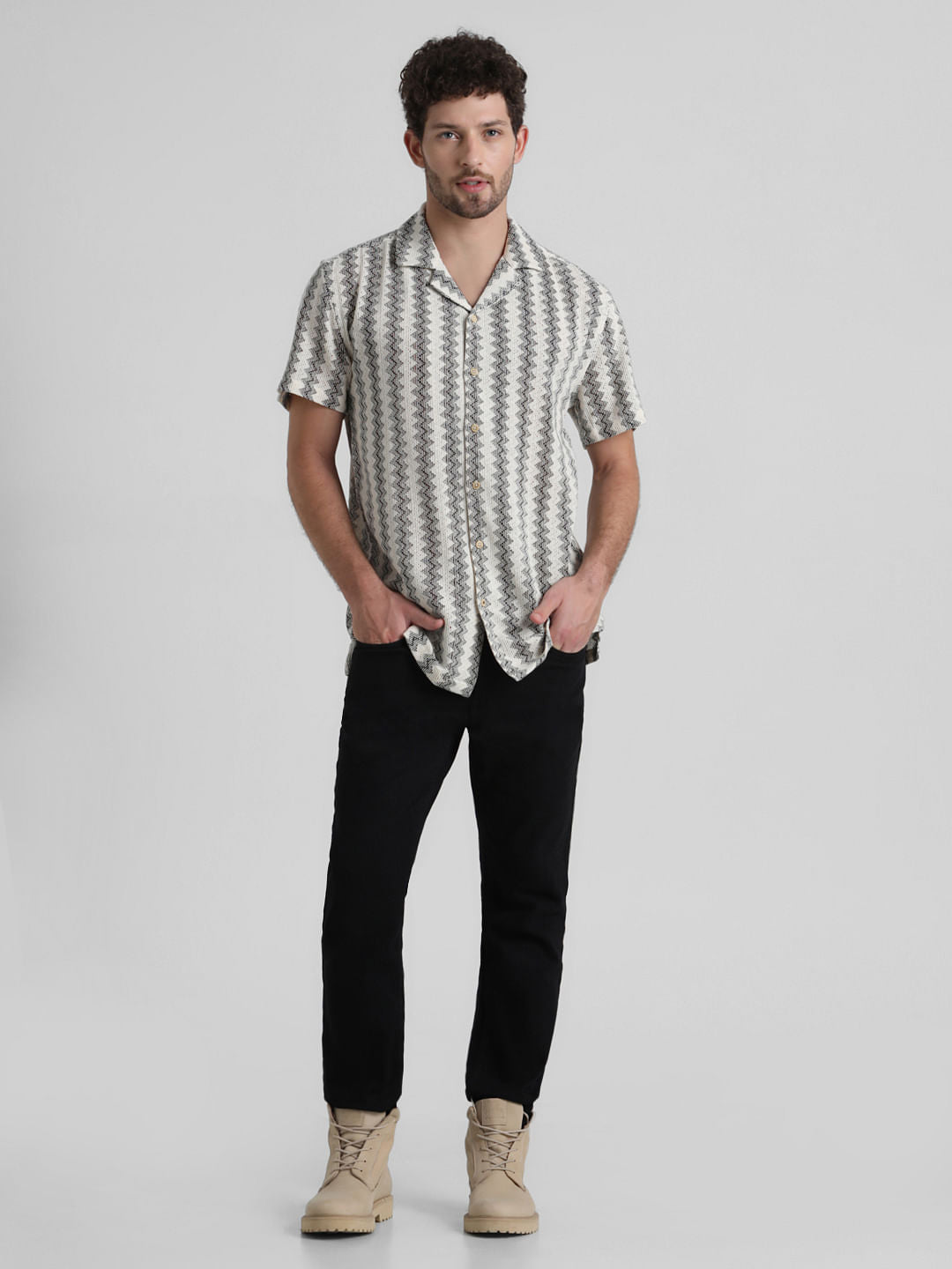 Black Yarn Dyed Striped Shirt
