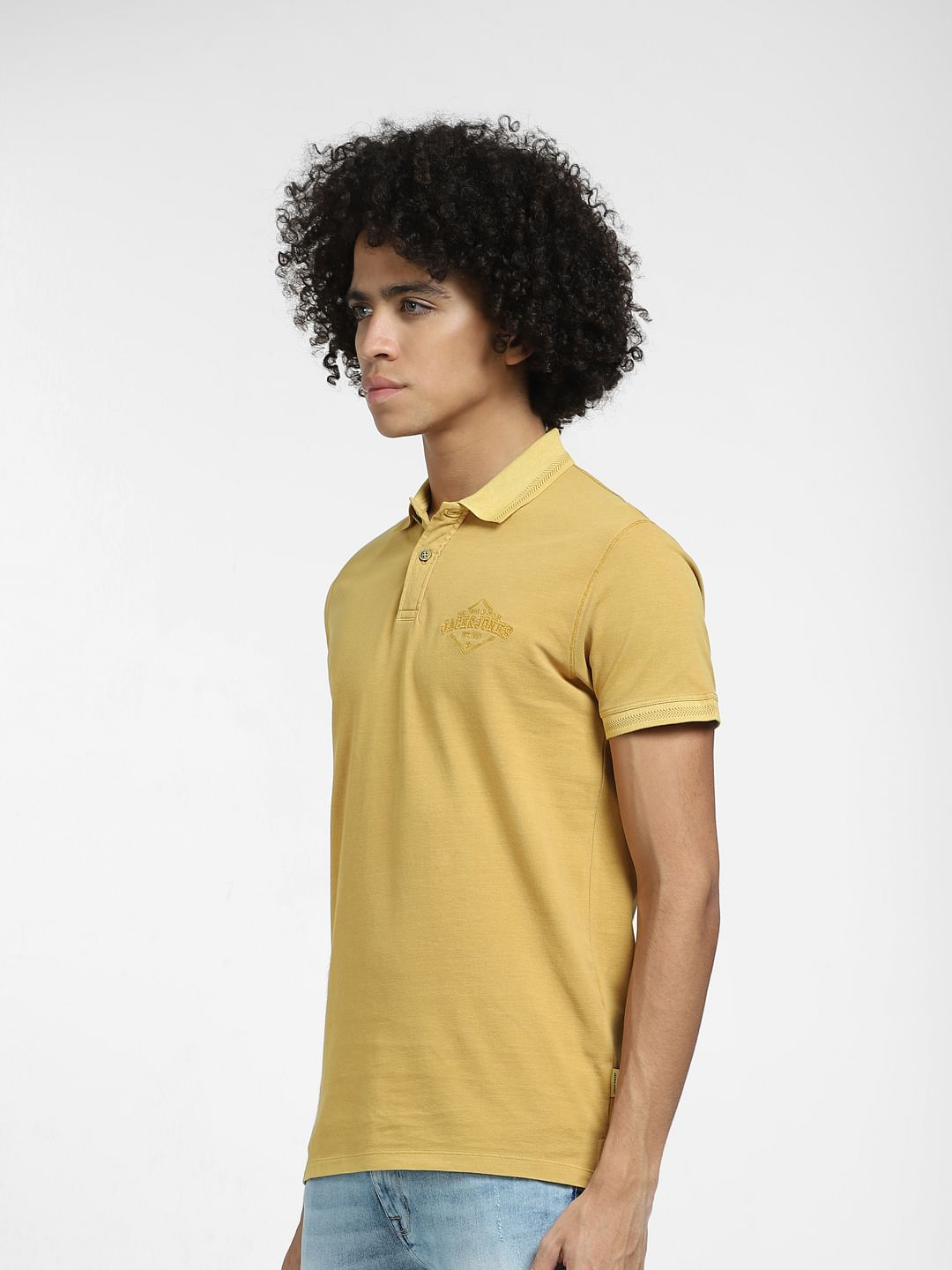 Yellow Cotton Polo T-shirt