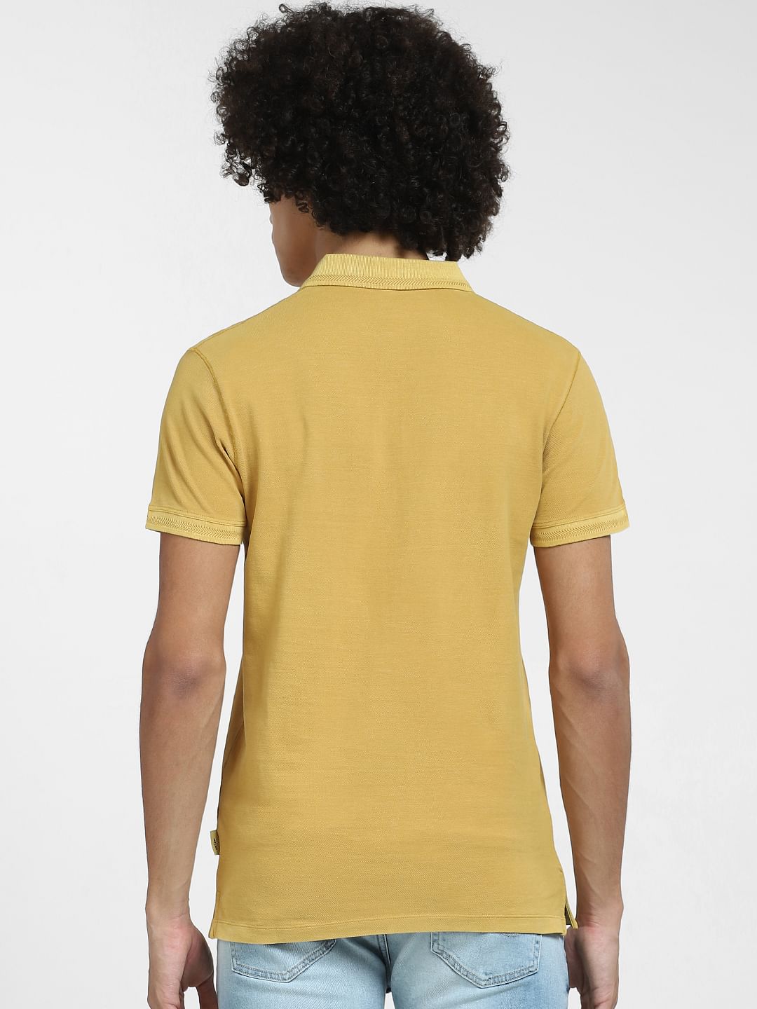 Yellow Cotton Polo T-shirt