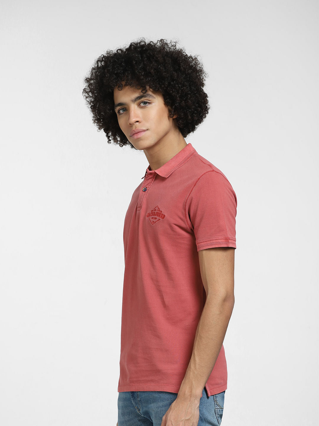 Red Cotton Polo T-shirt