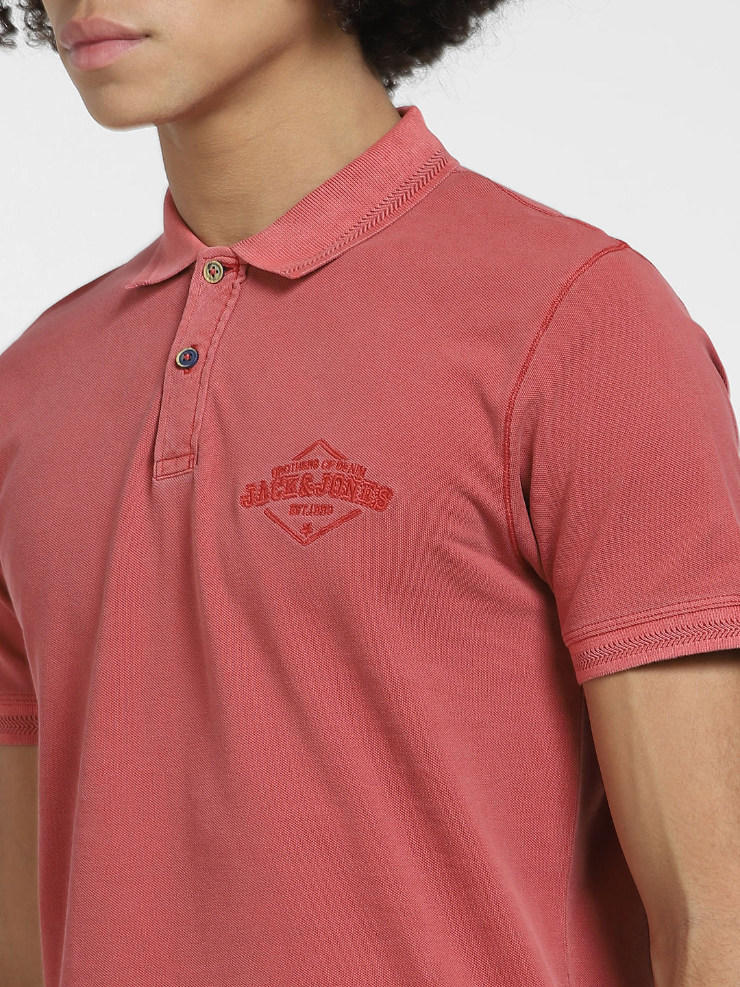 Red Cotton Polo T-shirt