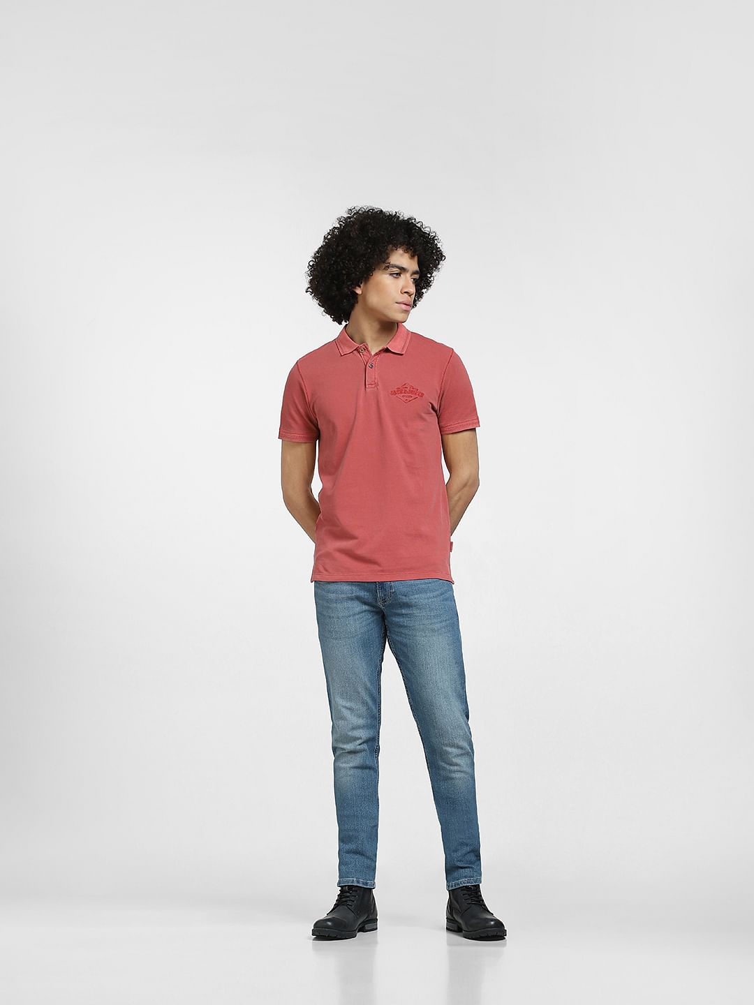 Red Cotton Polo T-shirt