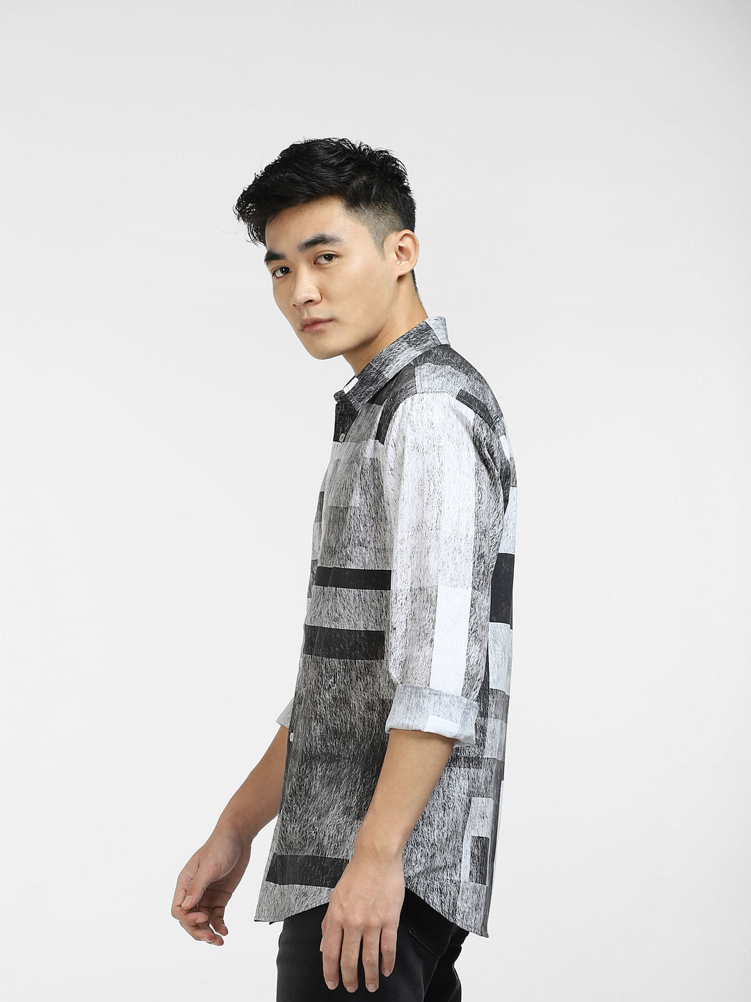 Black Printed Full Sleeves Shirt